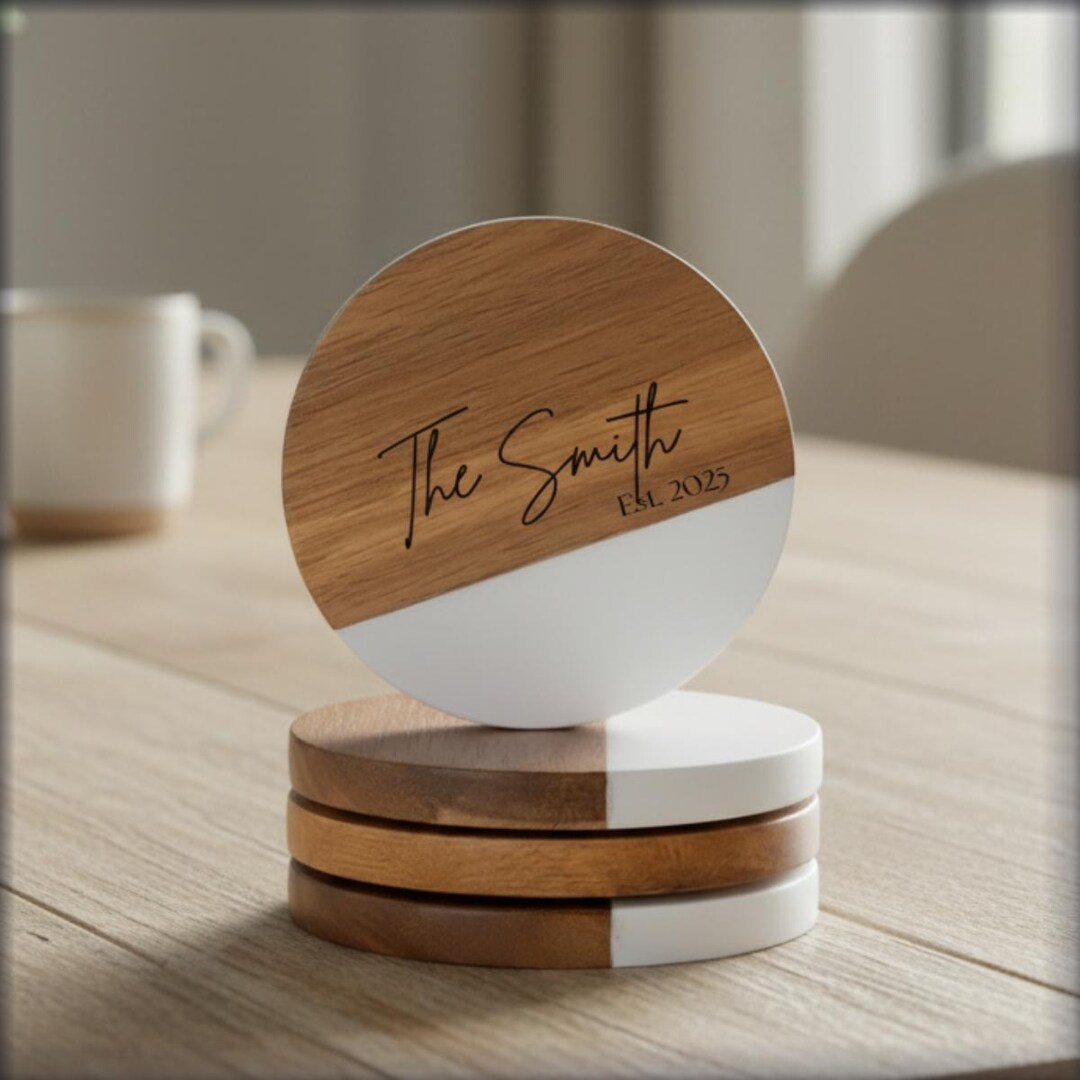 Personalized Acacia Wood Coaster | Custom Engraved Coasters ...