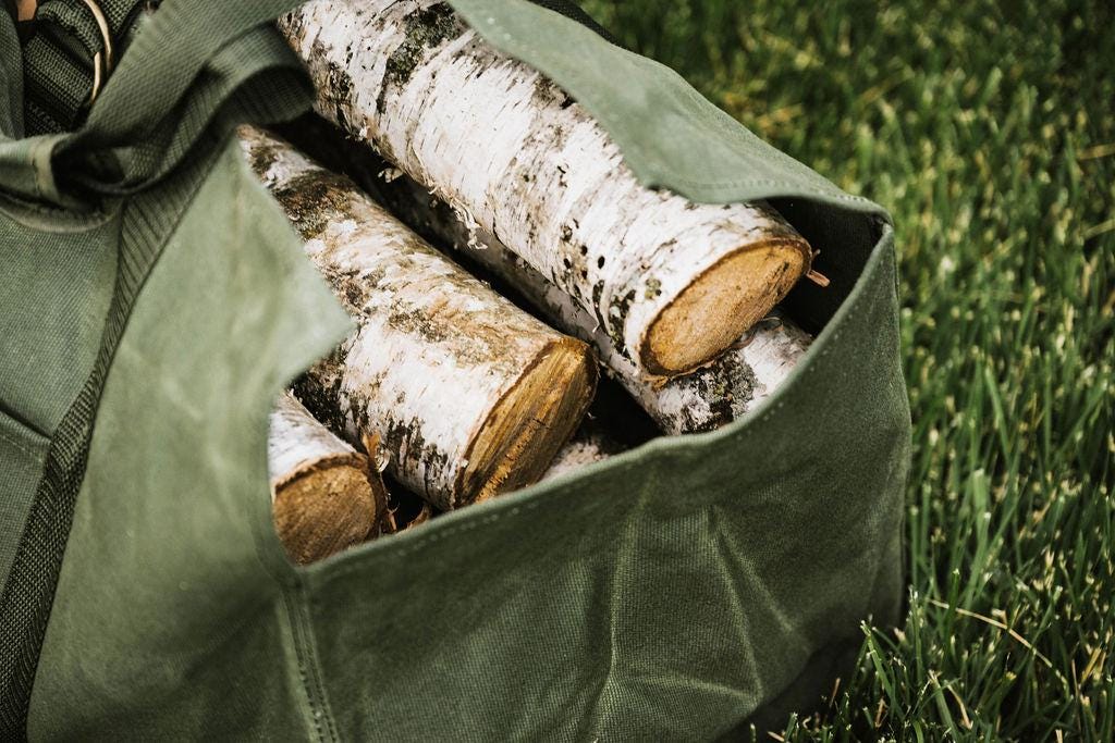Borsa in tela cerata resistente, borsa per legna da ardere di grande capacità, accessori per caminetto | Leroy Merlin