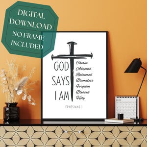 God Says I Am - Ephesians 1 Bible Verse Printable (Digital Download)