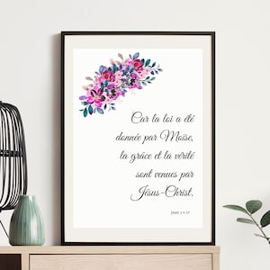 Christian wall art Christian poster with verse personalized Bible poster inspirational decor to print Christian frame gift for office