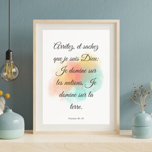 Uplifting Bible verse poster Psalm Christian wall art to print inspiring decor to frame colorful Christian poster for home