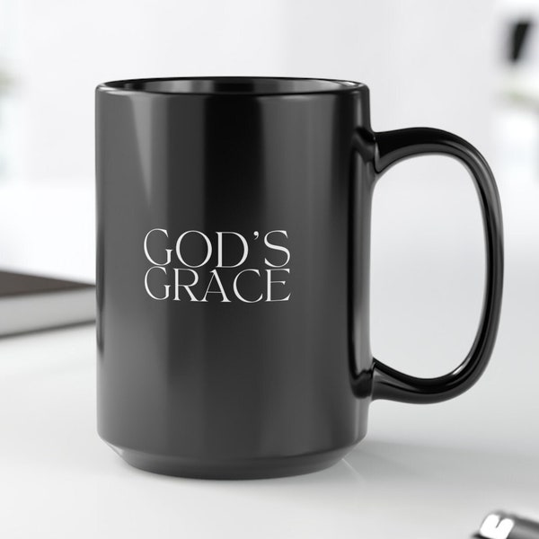Mug céramique noir tasse à café chrétienne décorative cadeau chrétien pour fan de boisson chaude mug chrétien pour bureau