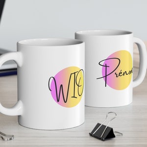 Unique original ceramic mug for office modern multicolor coffee cup gift for hot drink lover personalized gift