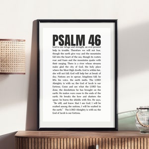 Bible verse poster Christian poster Psalm Christian wall art Christian wall decor Christian printable frame Christian gift for office