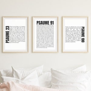 Set of 3 posters Bible verse psalm to personalize Christian wall art inspiring biblical gift Christian decor for office to print