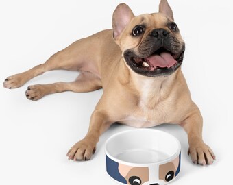 French-Bulldog food bowl | 16oz pet bowl for watering small dogs | Fawn French Bulldogs | Feeding bowl for cats and dogs