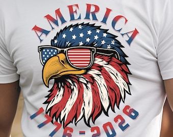 America 250 Eagle Patriotic PNG: 4th of July Independence Day Sublimation Design (Digital Download)