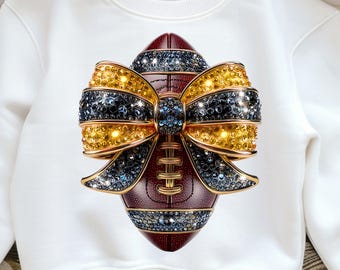 Glitter Football PNG: Black Gold Game Day Cheer Mom sublimation Design (Digital Download)