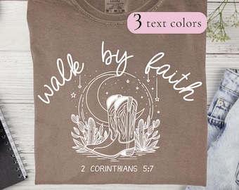 Walk By Faith Cowgirl Boots 3 PNGs: Christian Desert Design (Instant download)