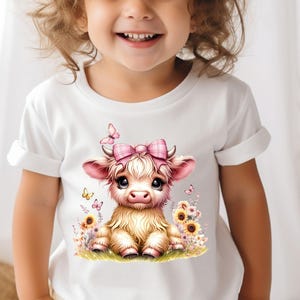 Baby girl Highland Cow nursery Coquette PNG with pink bow sunflowers Sublimation Design digital download onesies t-shirt POD product png.  For designing t-shirts, mugs, stickers, tote bags and other and POD products.  listing includes 1 PNG image with transparent background Size is 4096 x 4096 px, 300 dpi (high quality)  Immediate Digital Download. There is no physical product.  You can resize to create t-shirts, sweatshirts, mugs, mousepads, coasters, totes, or anything else you can sublimate