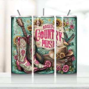 Gobelet country western 20 oz musique cow-girl PNG sublimation musique country design téléchargement numérique, téléchargement numérique instantané uniquement