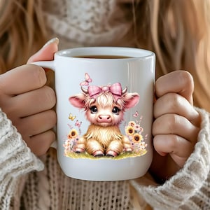 Baby girl Highland Cow nursery Coquette PNG with pink bow sunflowers Sublimation Design digital download onesies t-shirt POD product png.  For designing t-shirts, mugs, stickers, tote bags and other and POD products.  listing includes 1 PNG image with transparent background Size is 4096 x 4096 px, 300 dpi (high quality)  Immediate Digital Download. There is no physical product.  You can resize to create t-shirts, sweatshirts, mugs, mousepads, coasters, totes, or anything else you can sublimate
