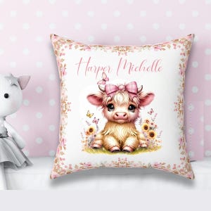 Baby girl Highland Cow nursery Coquette PNG with pink bow sunflowers Sublimation Design digital download onesies t-shirt POD product png.  For designing t-shirts, mugs, stickers, tote bags and other and POD products.  listing includes 1 PNG image with transparent background Size is 4096 x 4096 px, 300 dpi (high quality)  Immediate Digital Download. There is no physical product.  You can resize to create t-shirts, sweatshirts, mugs, mousepads, coasters, totes, or anything else you can sublimate