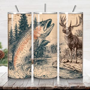Trout Fish Tumbler Wrap: Sublimation Design (Digital Download PNG 9.3x8.2in