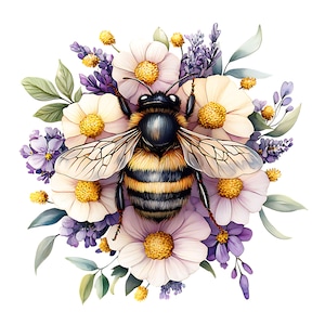 Pacote de clipart png de abelhas 15 png aquarela chá de panela png guirlandas pastel abelhas zangões png download digital convites adesivos