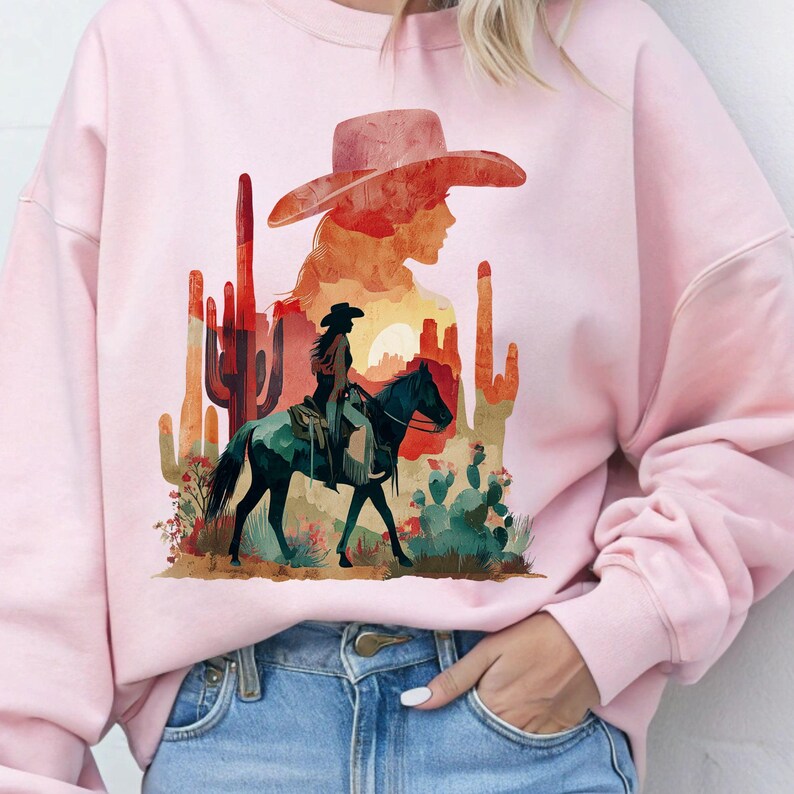 Cowgirl Desert PNG horse lover cactus Sublimation Digital Download Instant Digital Download Country Western png clipart cowgirl desert horse

This is a digital download for sublimation printing. No physical product will be shipped. Available for immediate download.

What’s Included?
✔ One high-quality PNG file (300 DPI, no watermarks)
✔ Size is 4133 x 5067 pixels, transparent background