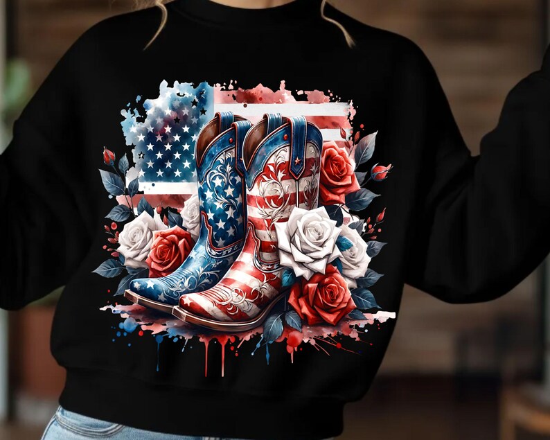 Patriotic Cowgirl boots PNG, 4th of July Memorial Day America Country Western Patriotic Coquette Fourth Of July Sublimation Design, Trendy America USA Popular PNG digital
This is a digital download for sublimation printing. No physical product will be shipped.

What’s Included?
✔ One high-quality PNG file (300 DPI, no watermarks)
✔ Size is 4096 x 4096 pixels, transparent background


This is NOT an SVG and cannot be used as a cutting file.
