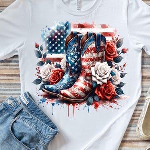 Patriotic Cowgirl boots PNG, 4th of July Memorial Day America Country Western Patriotic Coquette Fourth Of July Sublimation Design, Trendy America USA Popular PNG digital
This is a digital download for sublimation printing. No physical product will be shipped.

What’s Included?
✔ One high-quality PNG file (300 DPI, no watermarks)
✔ Size is 4096 x 4096 pixels, transparent background


This is NOT an SVG and cannot be used as a cutting file.