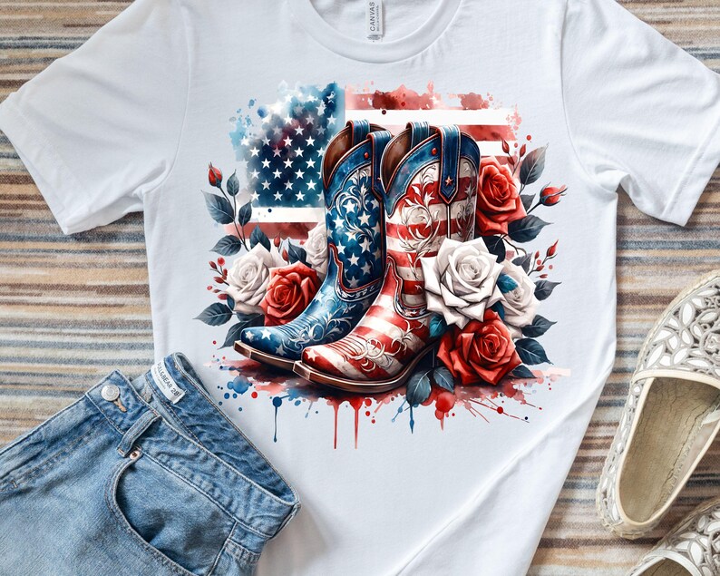 Patriotic Cowgirl boots PNG, 4th of July Memorial Day America Country Western Patriotic Coquette Fourth Of July Sublimation Design, Trendy America USA Popular PNG digital
This is a digital download for sublimation printing. No physical product will be shipped.

What’s Included?
✔ One high-quality PNG file (300 DPI, no watermarks)
✔ Size is 4096 x 4096 pixels, transparent background


This is NOT an SVG and cannot be used as a cutting file.