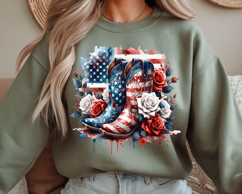 Patriotic Cowgirl boots PNG, 4th of July Memorial Day America Country Western Patriotic Coquette Fourth Of July Sublimation Design, Trendy America USA Popular PNG digital
This is a digital download for sublimation printing. No physical product will be shipped.

What’s Included?
✔ One high-quality PNG file (300 DPI, no watermarks)
✔ Size is 4096 x 4096 pixels, transparent background


This is NOT an SVG and cannot be used as a cutting file.