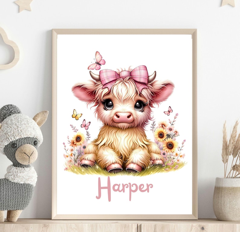 Baby girl Highland Cow nursery Coquette PNG with pink bow sunflowers Sublimation Design digital download onesies t-shirt POD product png.  For designing t-shirts, mugs, stickers, tote bags and other and POD products.  listing includes 1 PNG image with transparent background Size is 4096 x 4096 px, 300 dpi (high quality)  Immediate Digital Download. There is no physical product.  You can resize to create t-shirts, sweatshirts, mugs, mousepads, coasters, totes, or anything else you can sublimate