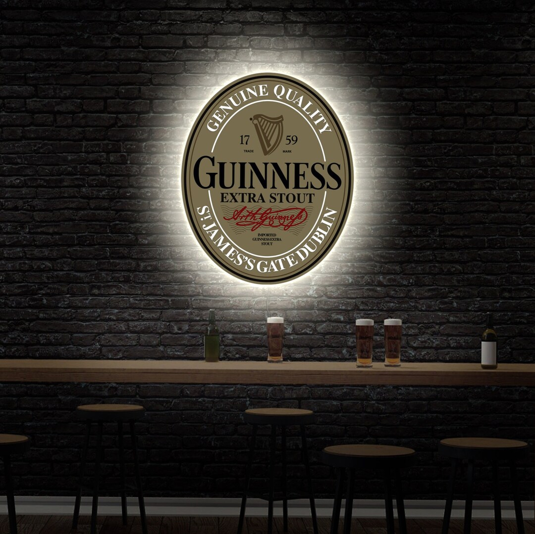 Guinness Logo Lighted Guinness Neon Sign Guinness Led Sign Etsy