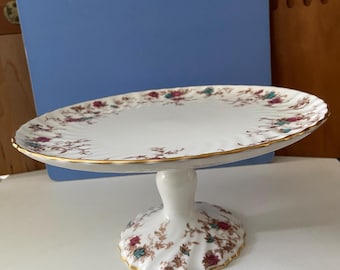 Présentoir à gâteau « Ancestral » en porcelaine de Chine Minton, vintage des années 40 et 50, avec dessus en spirale -- FABRIQUÉ EN ANGLETERRE