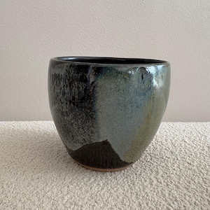 No Handle Mug | Black Cup | Ceramic Coffee & Tea Mug | Stoneware Cup | Clay Cup | Handmade Gift