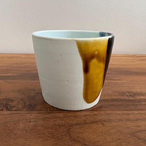 No Handle Mug | White Cup | Ceramic Coffee & Tea Mug | Porcelain Cup | Clay Cup | Handmade Gift