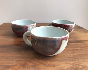 Tea Cups (Set of Three) | Ceramic Cup | Pottery Mug |  Coffee & Tea Cup | Clay Small Ceramic | Handmade Gift