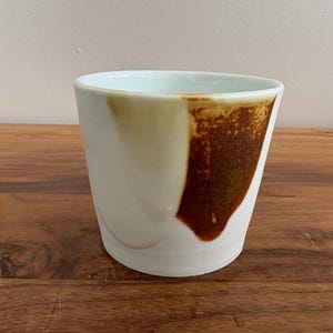 No Handle Mug | White Cup | Ceramic Coffee & Tea Mug | Porcelain Cup | Clay Cup | Handmade Gift