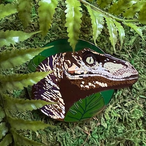 Jurassic Park Velociraptor enamel pin