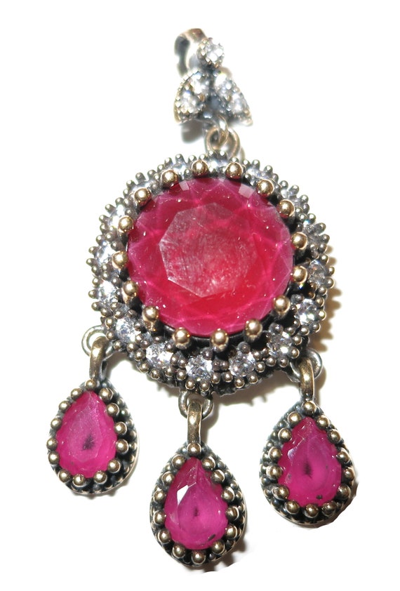 Authentic Handmade Turkish Ottoman Ruby Jewelry S… - image 4