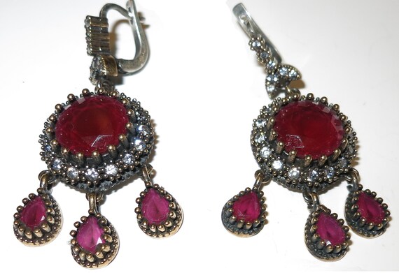 Authentic Handmade Turkish Ottoman Ruby Jewelry S… - image 3