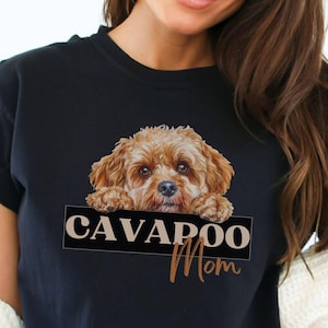 Cavapoo Mom Shirt: Peeking Cavapoo Crewneck,r Hoodie, or Comfort Colors Tee; Cavoodle Lover Gift