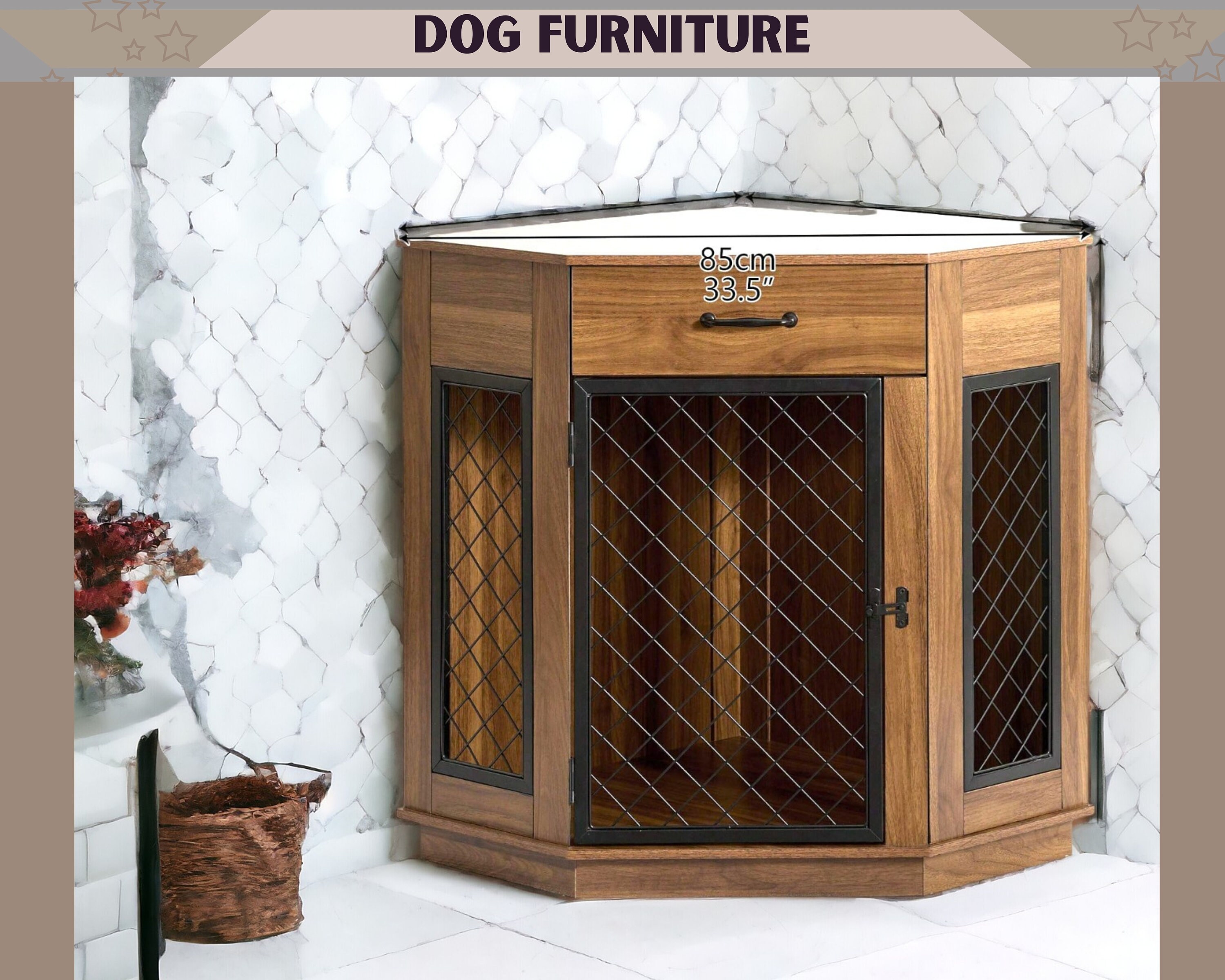 Wooden Stud Wall Dog Crate Attachments photo