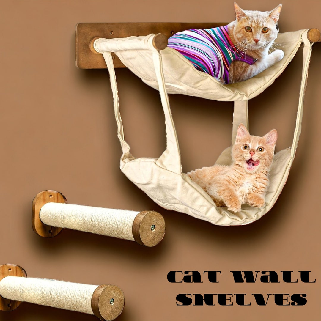 Stylish Cat Climbing Wall Shelves, Comfortable Cat Perch, Cat Furniture