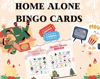 Home Alone Bingo Cards (Family Christmas Movie Activity)- 6 Unique Cards + Template Link