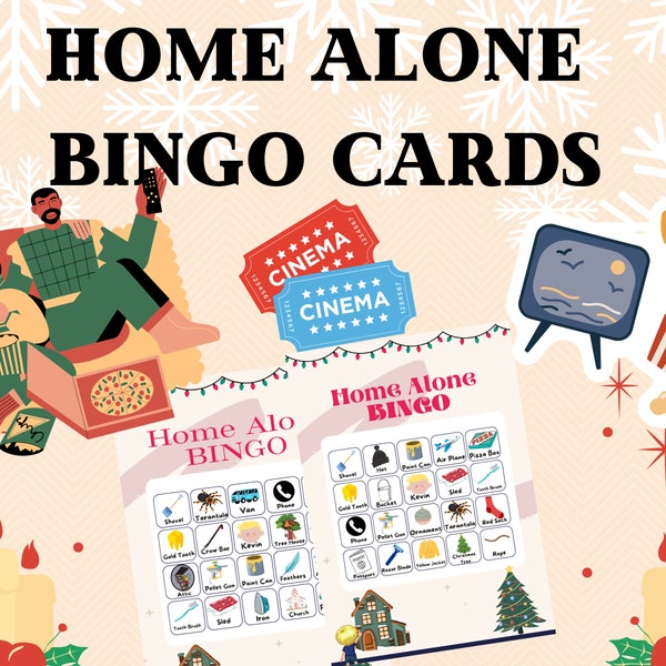 Home Alone Bingo Cards (Family Christmas Movie Activity)- 6 Unique Cards + Template Link