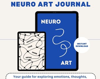 Digital Guided Neuro Art Therapy Journal, Printable Daily Mindful Art Journal