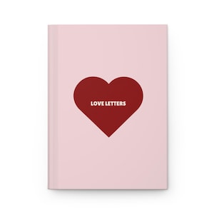 Cuaderno A5 de tapa dura con rayas – Cuaderno «Cartas de amor» / Regalo romántico, papelería bonita para San Valentín, cartas para mi pareja