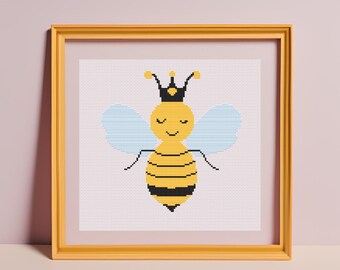 Modèle de point de croix reine des abeilles