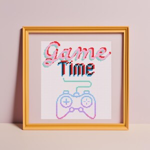 Game Time with Controller Cross Stitch Pattern