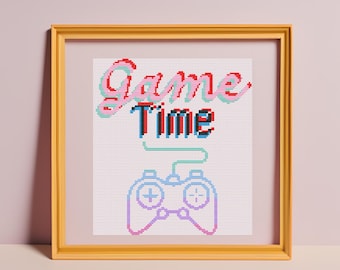 コントローラーを使ったゲームタイム クロスステッチパターン