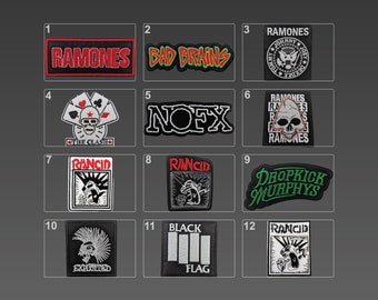 Punk Patches, Punk Rock Patches, Embroidery Patches, Iron On Patches, DIY Music Band Patches, Punkers Patches, Rock Band Patches, Skate Punk