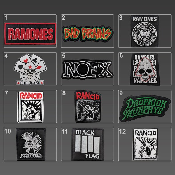 Punk Patches, Punk Rock Patches, Embroidery Patches, Iron On Patches, DIY Music Band Patches, Punkers Patches, Rock Band Patches, Skate Punk