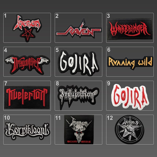 Heavy Metal Band Patches, Heavy Music Patches, Embroidery Patches, Iron On Patches, DIY Music Patches, Hard Rock Patches, Heavy Metal Patch