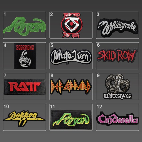 Heavy Metal Patches, Rock Band Patches, Embroidery Patches, Iron On Patches, DIY Music Patches, Hard Rock Patches, Hair Band Patch, Rock