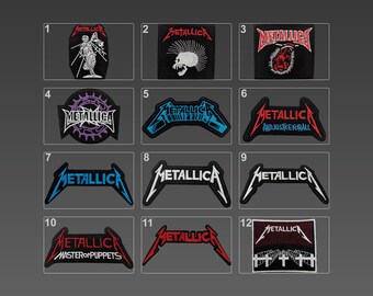 Metallica Band Patches, Metallica Embroidery Patches, Metallica Iron On Patches, Thrash Metal Band Patches, Heavy Metal Band Patches, Jacket