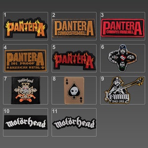 Pantera Patches, Motorhead Patches, Heavy Metal Band Patches, Vintage Patch, Iron On Patches, DIY Band Patch, Lemmy Patch, Cowboys from Hell